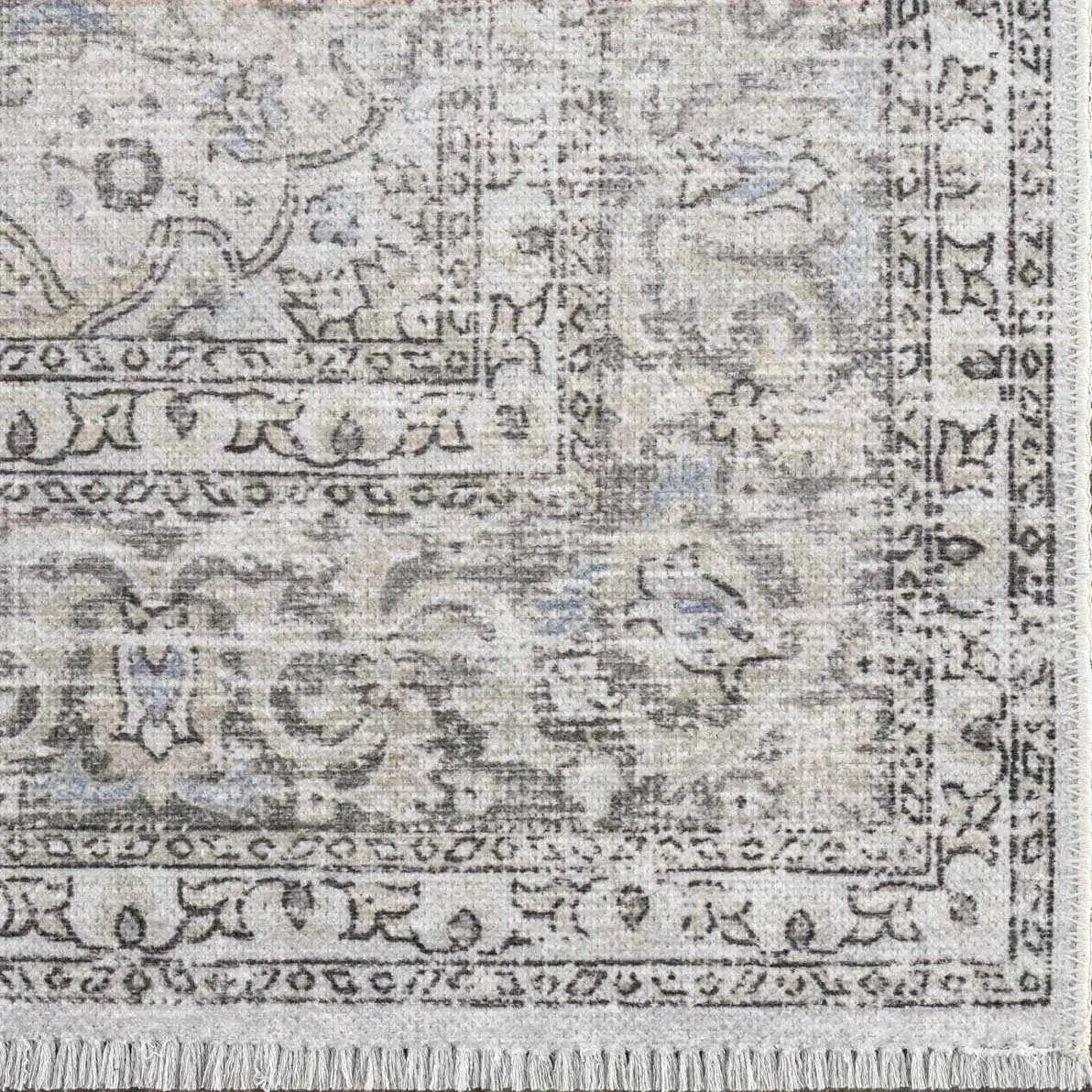 Cream Holi-2301 Washable Area Rug by Boutique Rugs