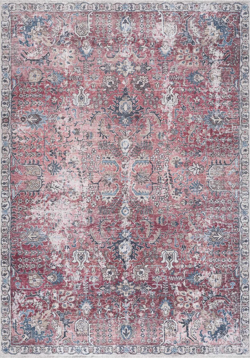 Burgundy Holi-2303 Washable Area Rug by Boutique Rugs