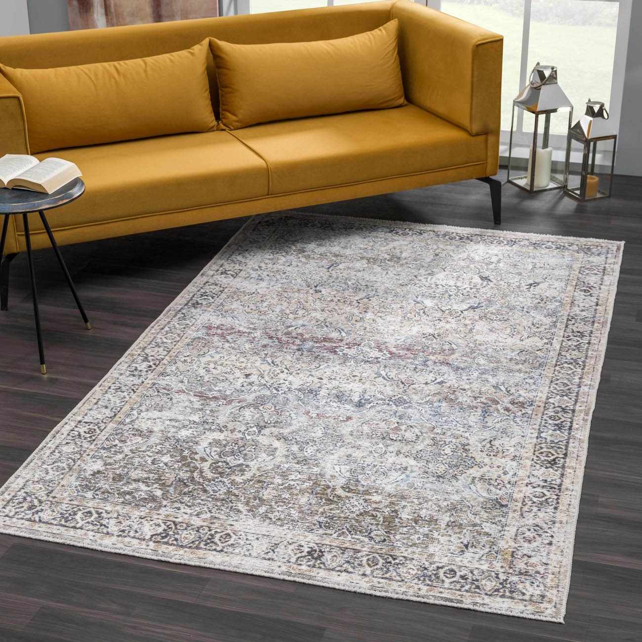 Olive Holi-2304 Washable Area Rug by Boutique Rugs