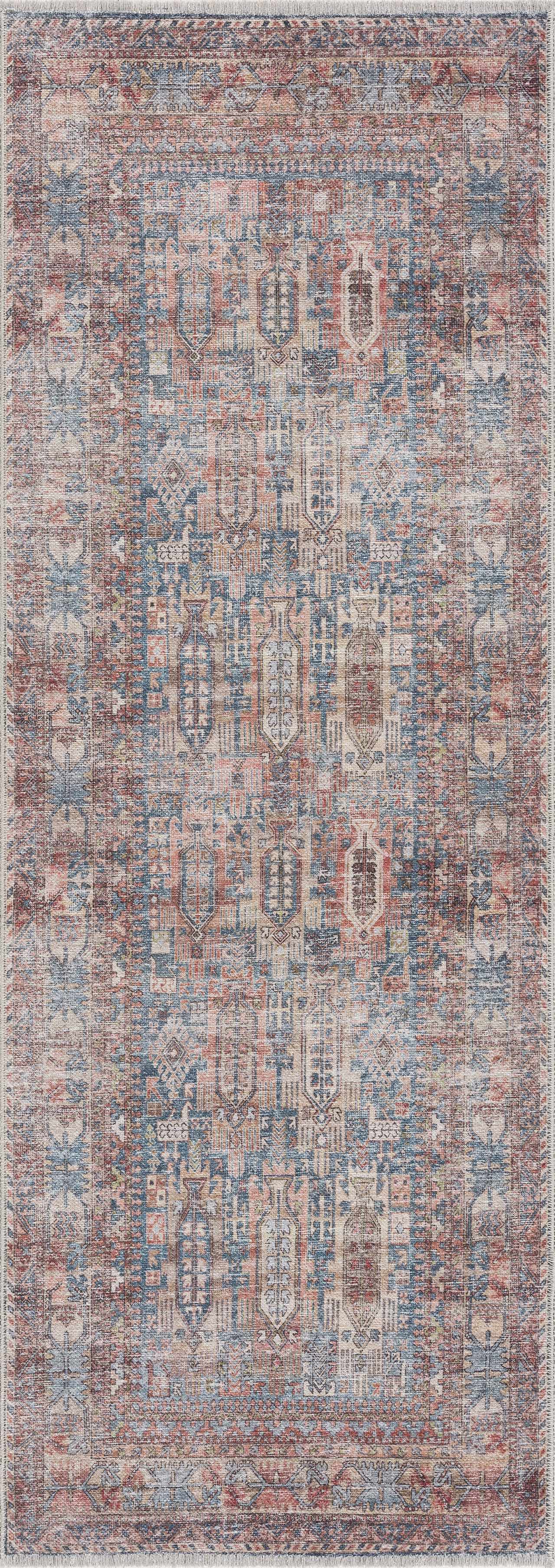 Burnt Orange Holi-2300 Washable Area Rug by Hauteloom