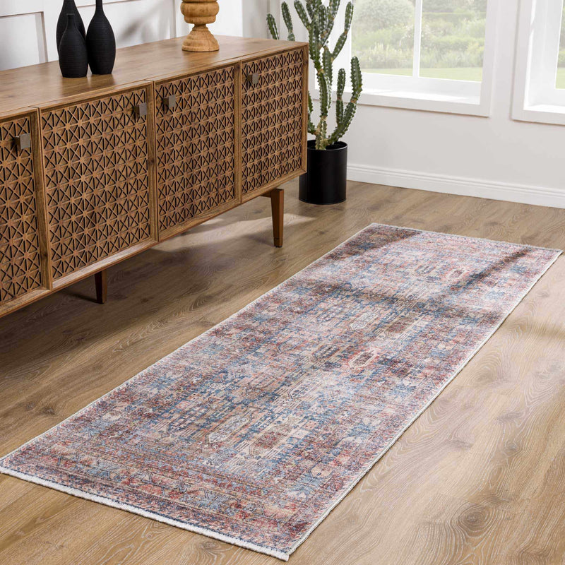 Burnt Orange Holi-2300 Washable Area Rug by Hauteloom