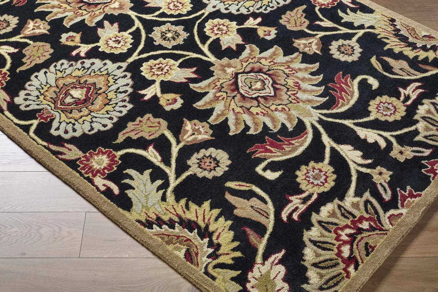 Conesus 1053 Hand Tufted Black Wool Rug by Boutique Rugs