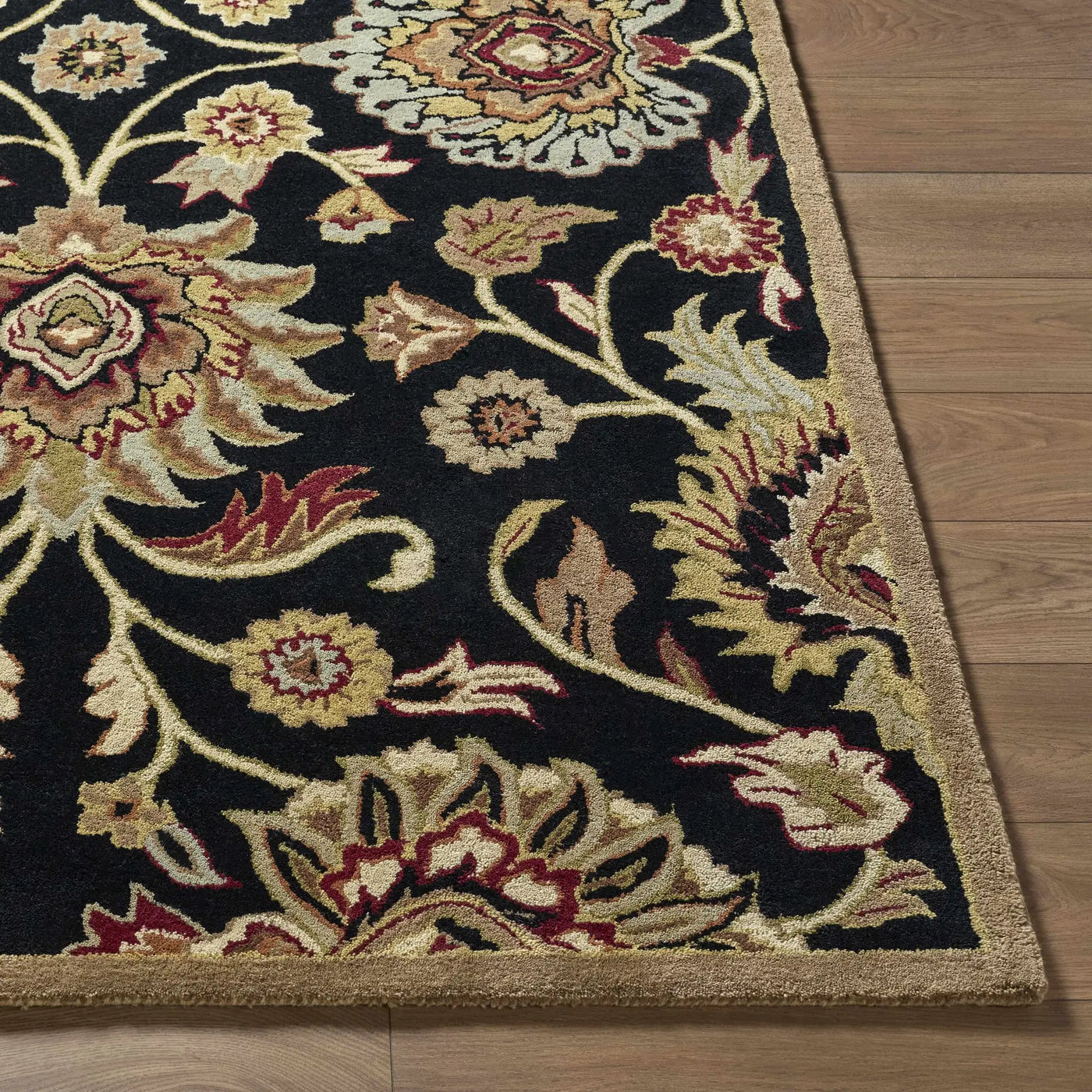 Conesus 1053 Hand Tufted Black Wool Rug by Boutique Rugs