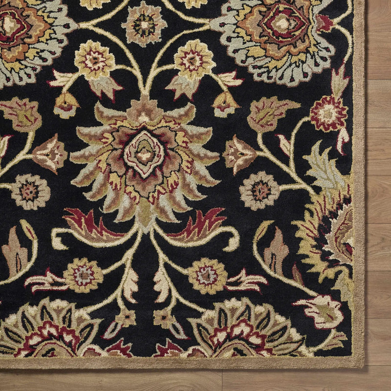 Conesus 1053 Hand Tufted Black Wool Rug by Boutique Rugs