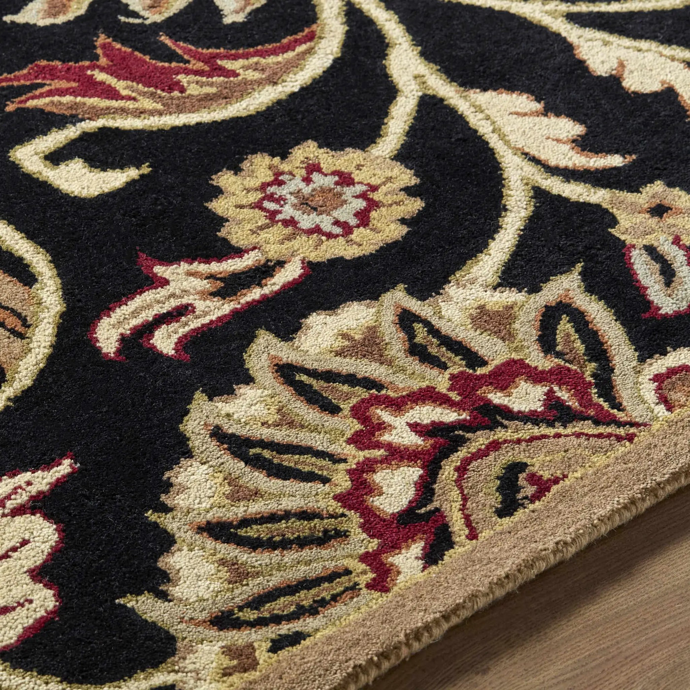 Conesus 1053 Hand Tufted Black Wool Rug by Boutique Rugs