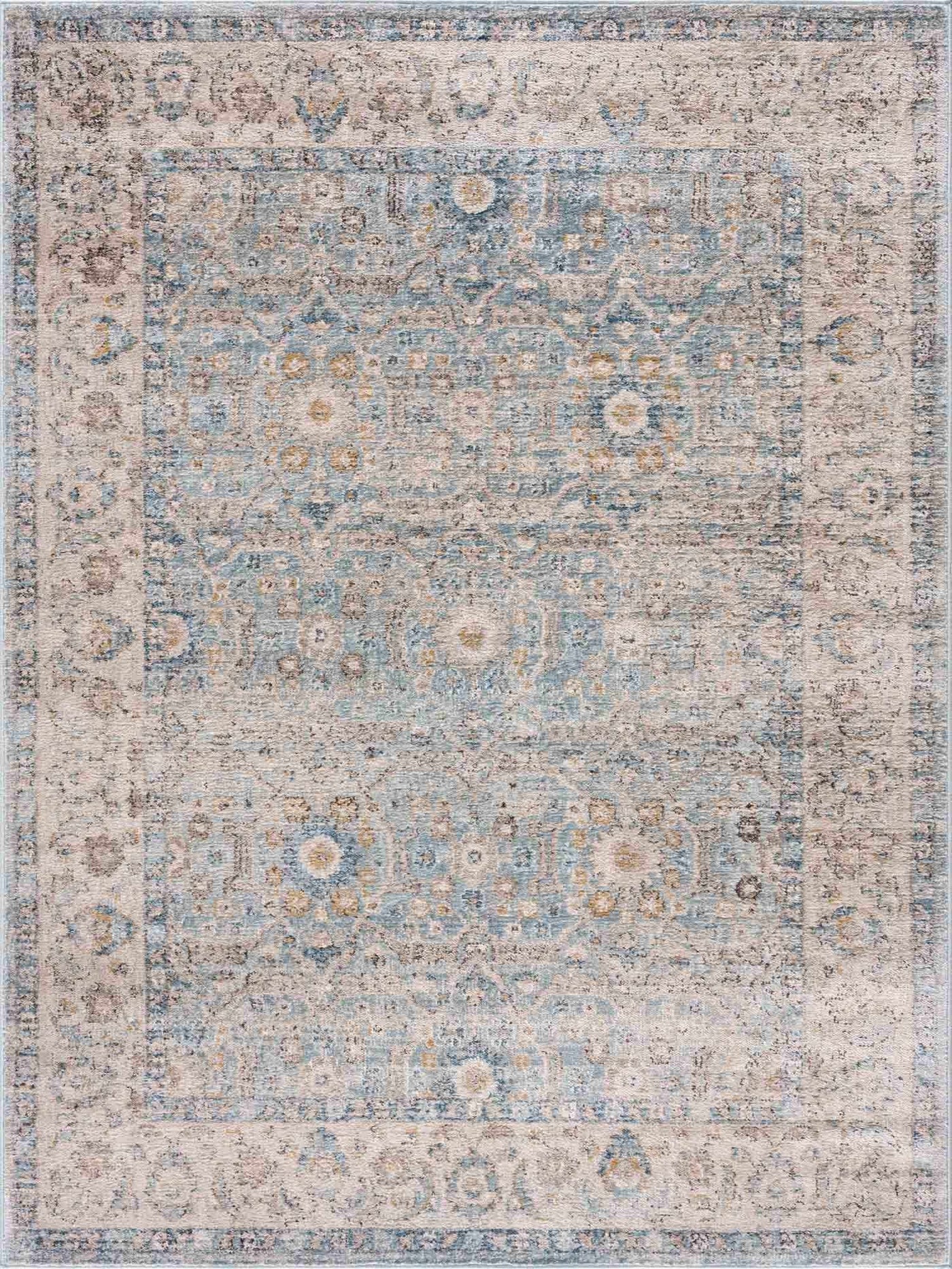 Anana Silver Blue & Beige Area Rug - Clearance by Boutique Rugs
