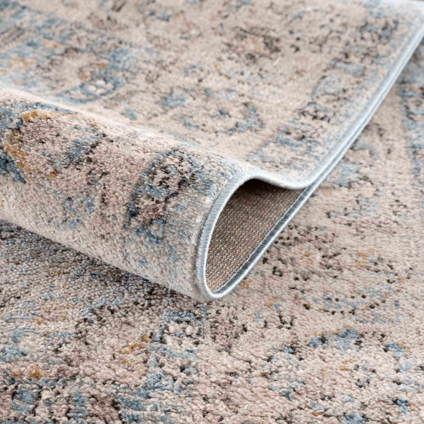 Anana Silver Blue & Beige Area Rug - Clearance by Boutique Rugs