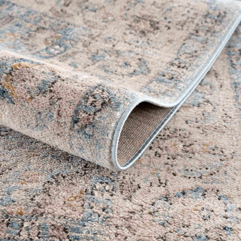 Anana Silver Blue & Beige Area Rug - Clearance by Boutique Rugs