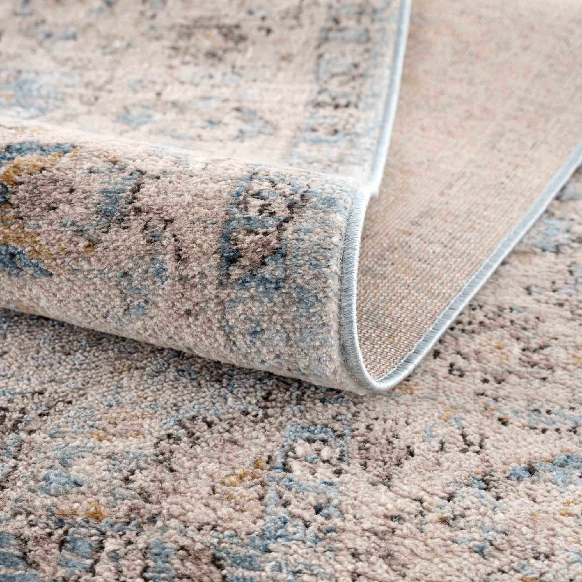 Anana Silver Blue & Beige Area Rug - Clearance by Boutique Rugs