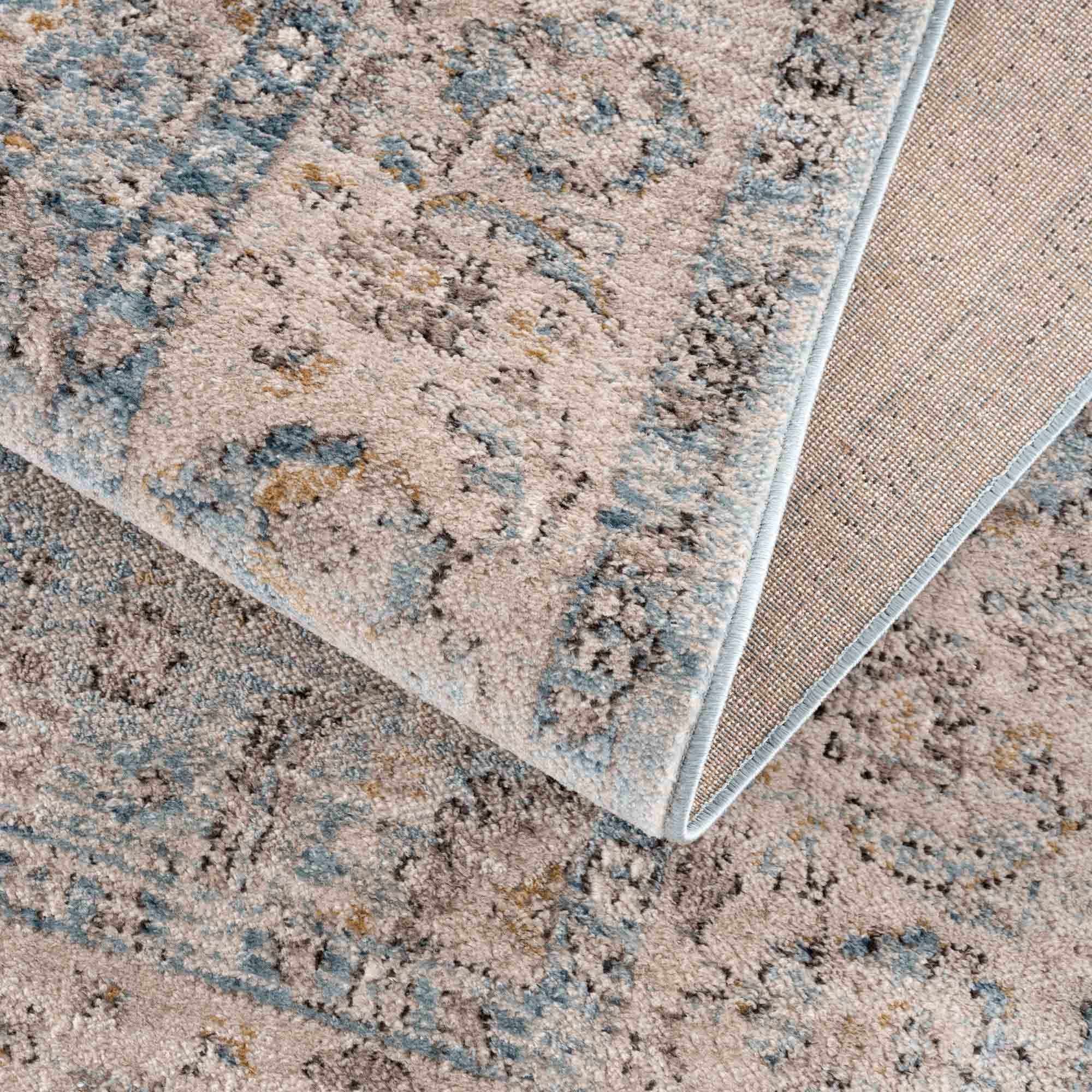 Anana Silver Blue & Beige Area Rug - Clearance by Boutique Rugs