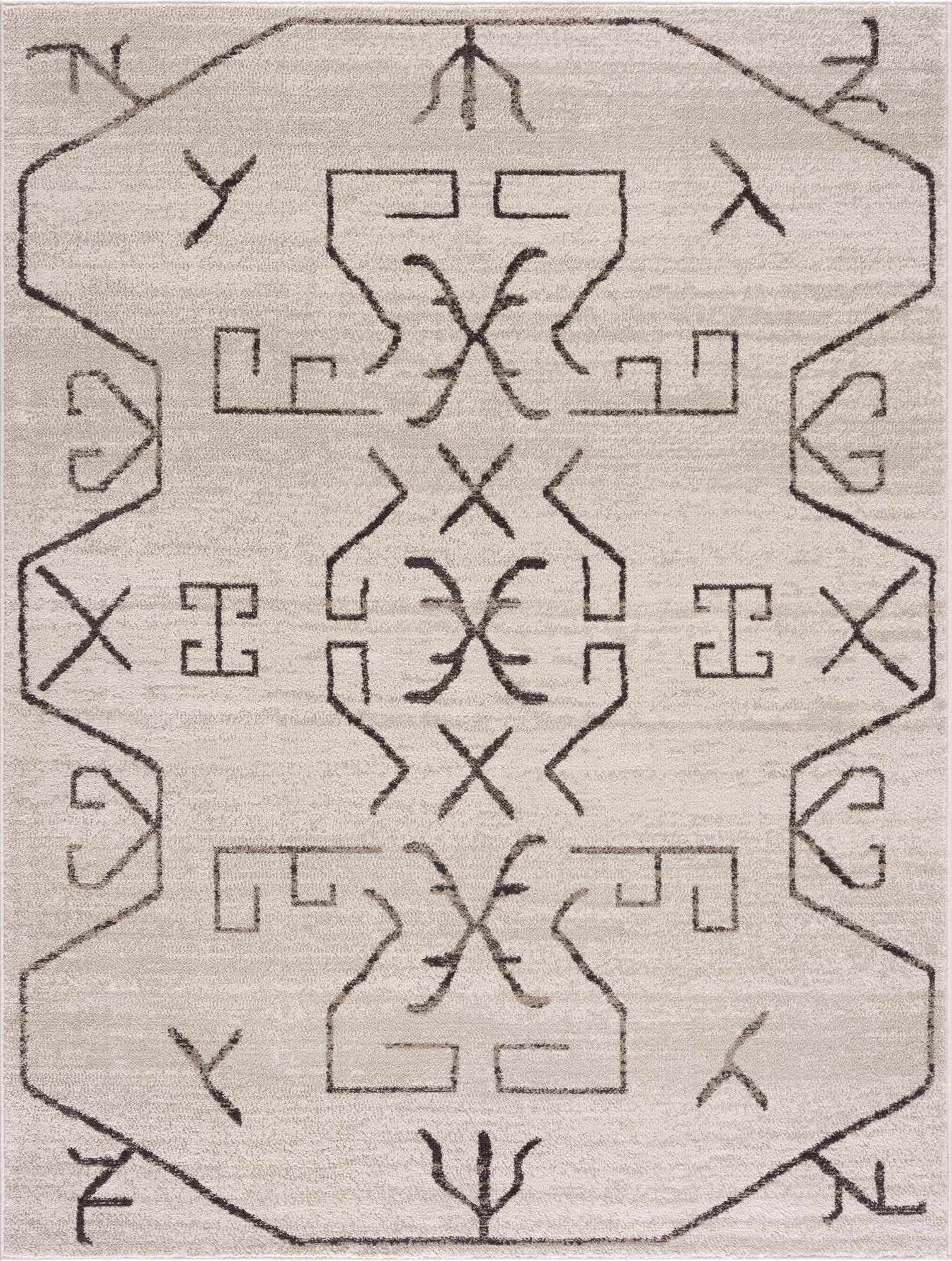 Azzan Cream & Charcoal Area Rug - Clearance by Boutique Rugs