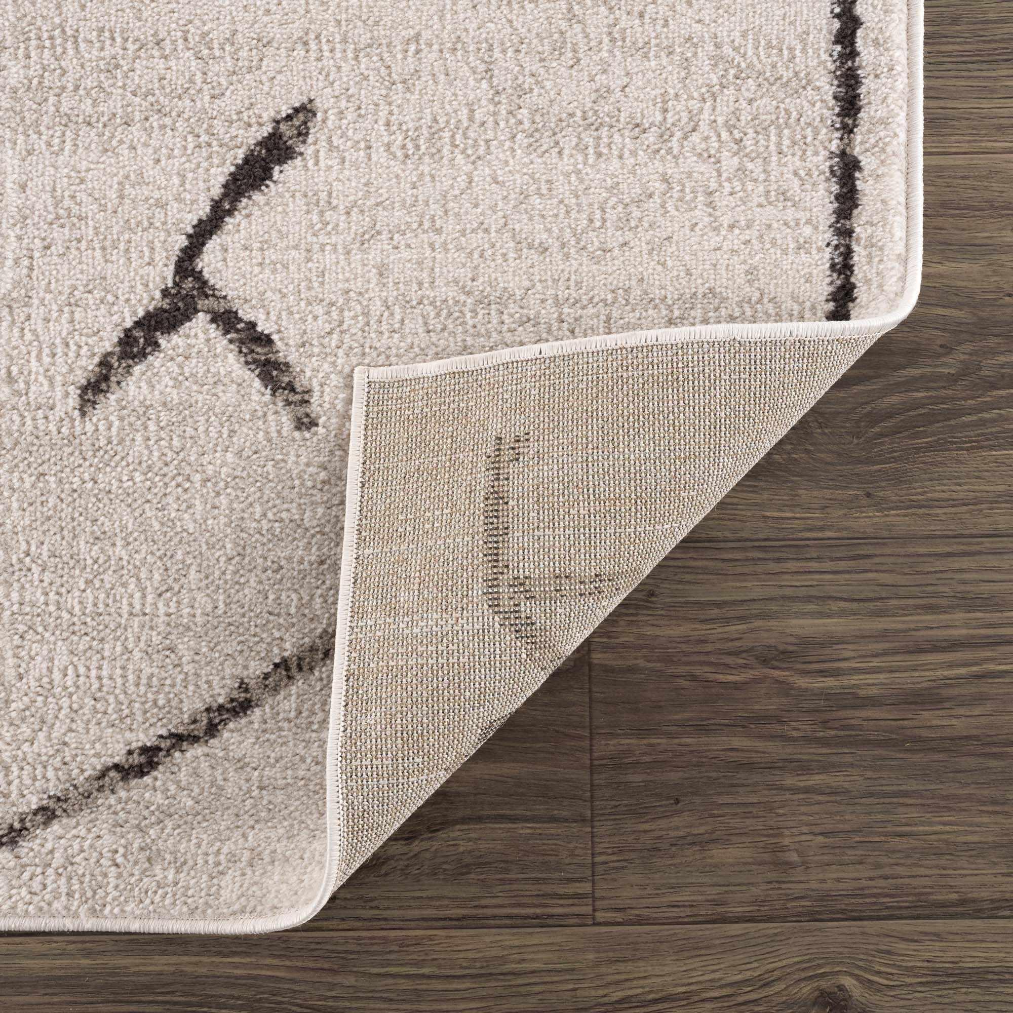 Azzan Cream & Charcoal Area Rug - Clearance by Boutique Rugs