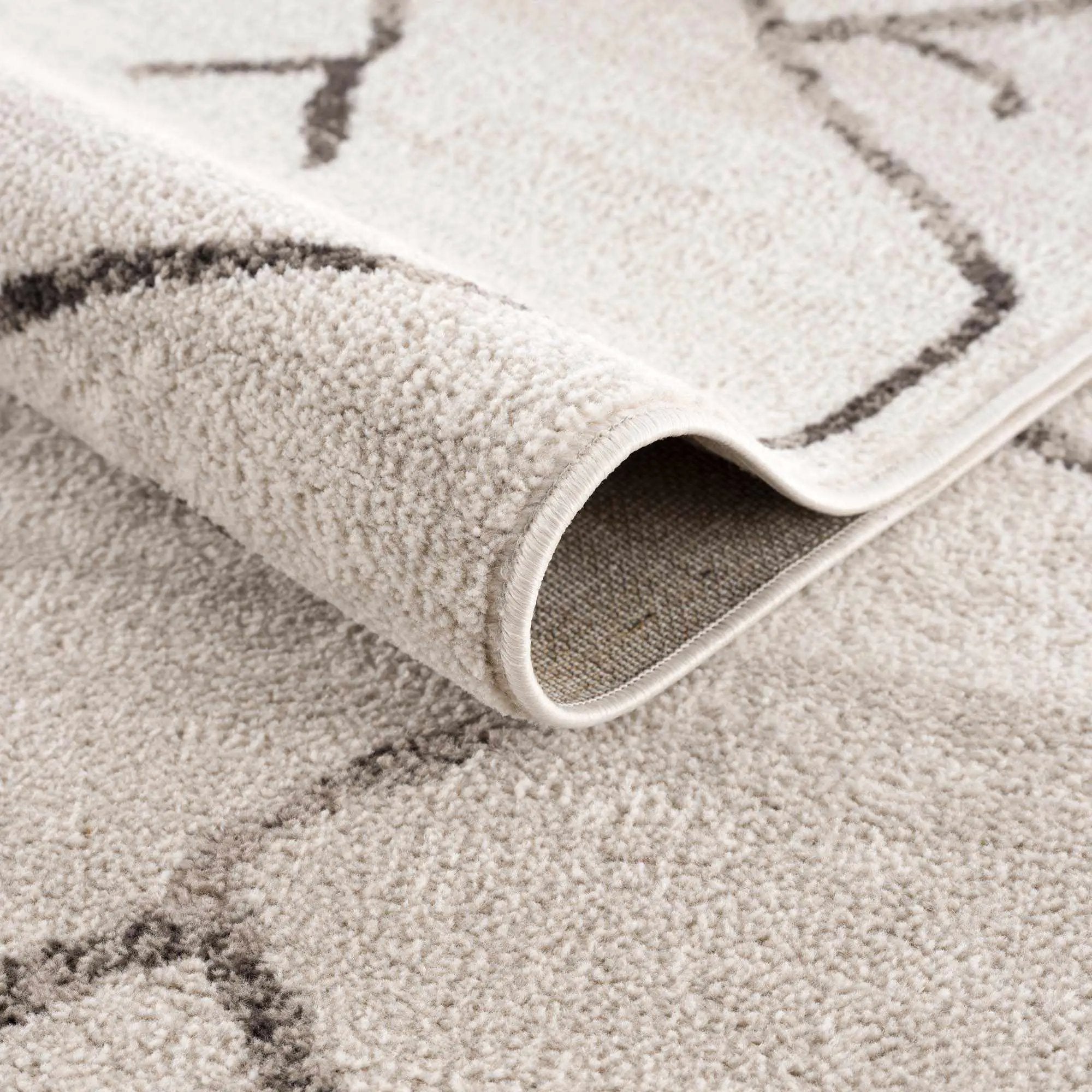 Azzan Cream & Charcoal Area Rug - Clearance by Boutique Rugs