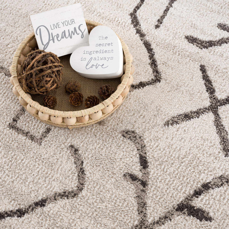 Azzan Cream & Charcoal Area Rug - Clearance by Boutique Rugs