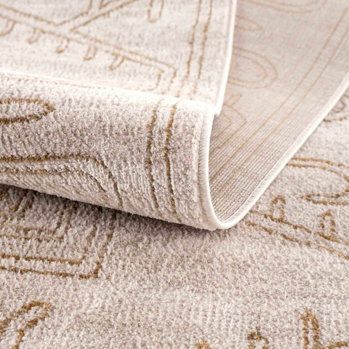 Divya Cream & Gold Area Rug - Clearance by Boutique Rugs
