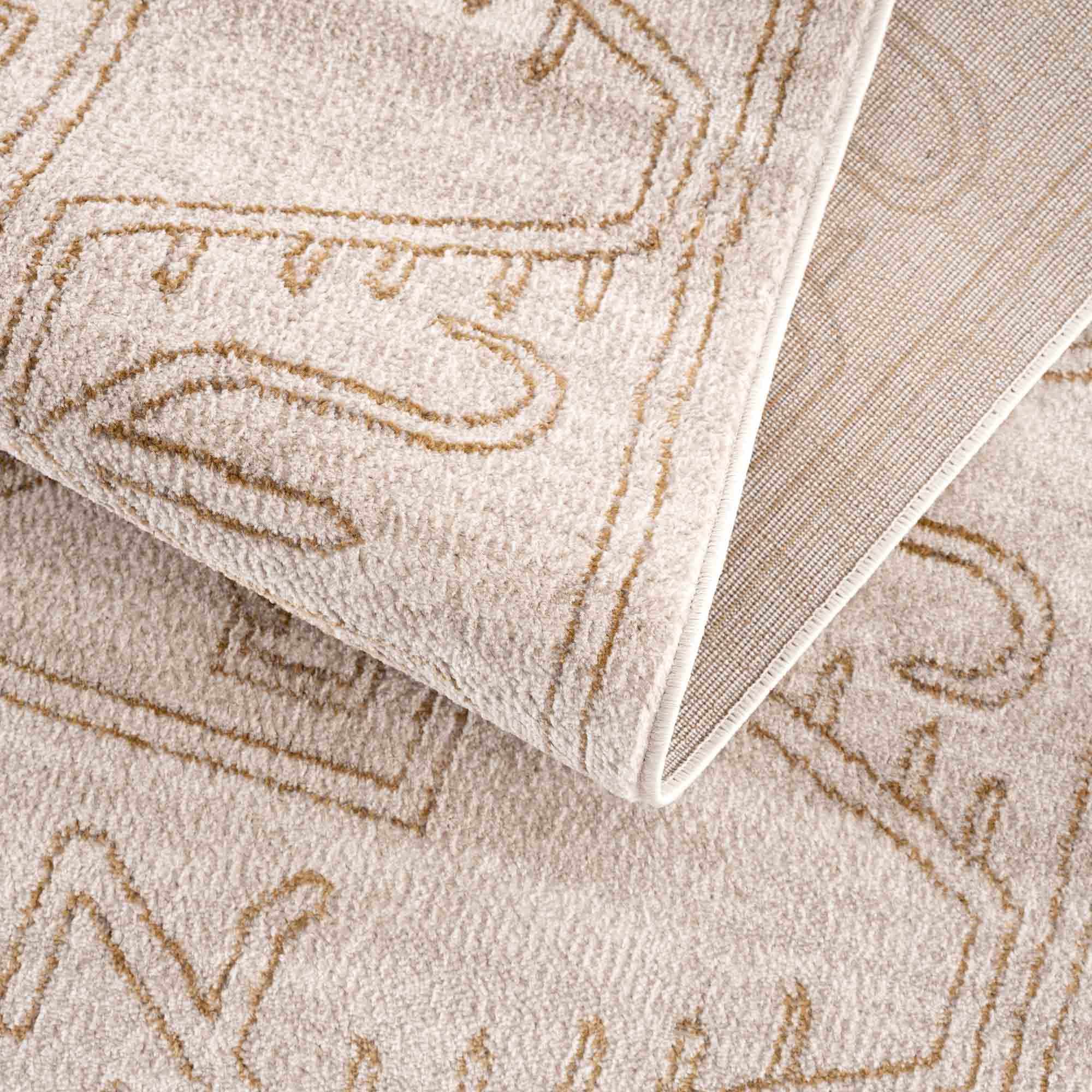 Divya Cream & Gold Area Rug - Clearance by Boutique Rugs