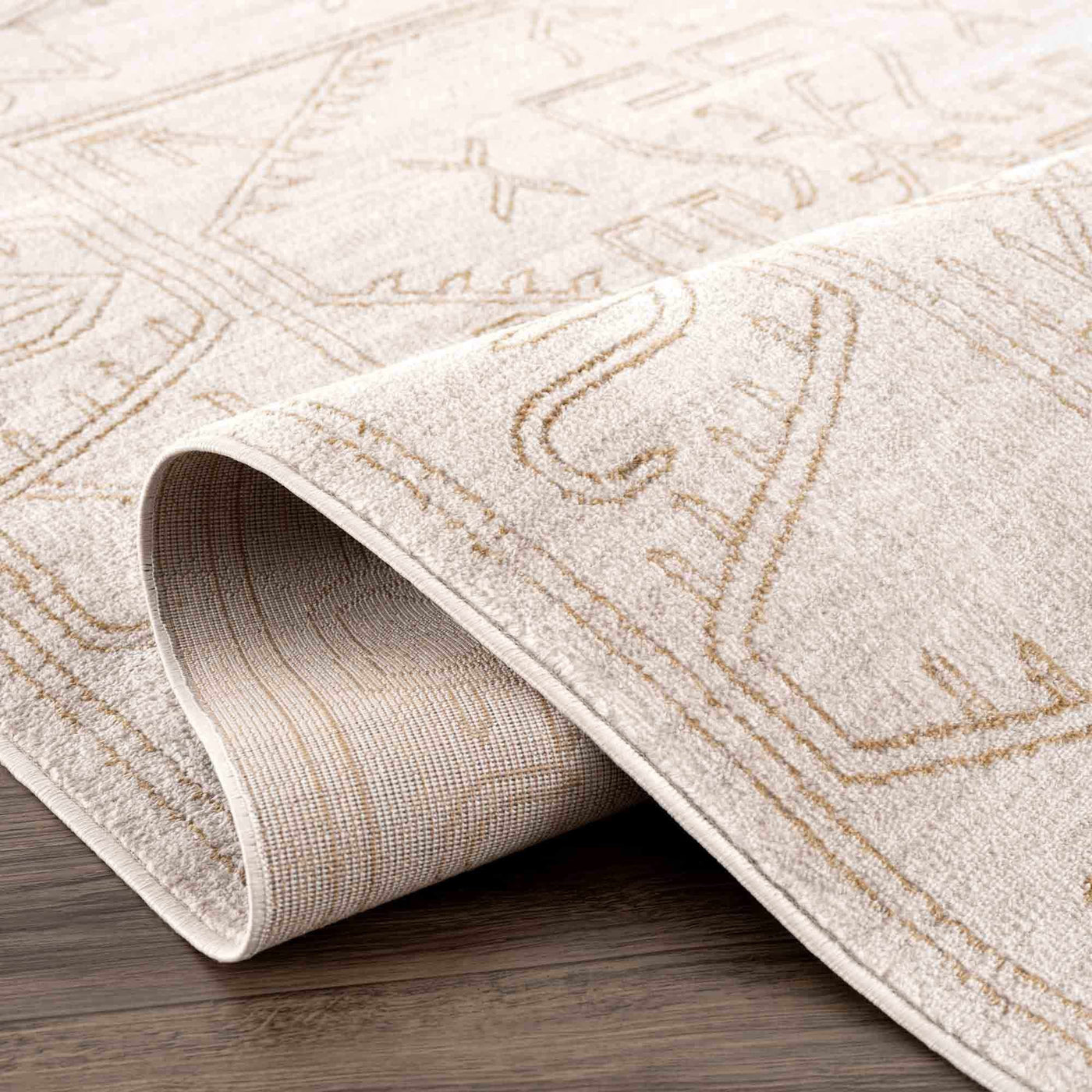Divya Cream & Gold Area Rug - Clearance by Boutique Rugs