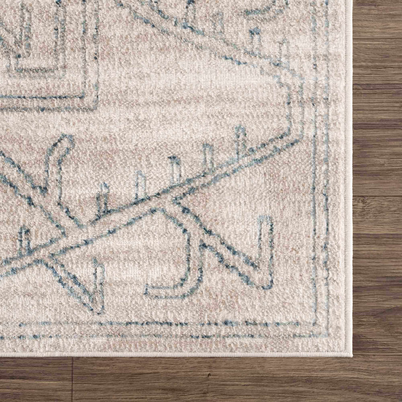 Divya Cream & Silver Blue Area Rug - Clearance by Boutique Rugs