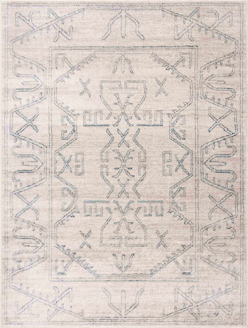 Divya Cream & Silver Blue Area Rug - Clearance by Boutique Rugs