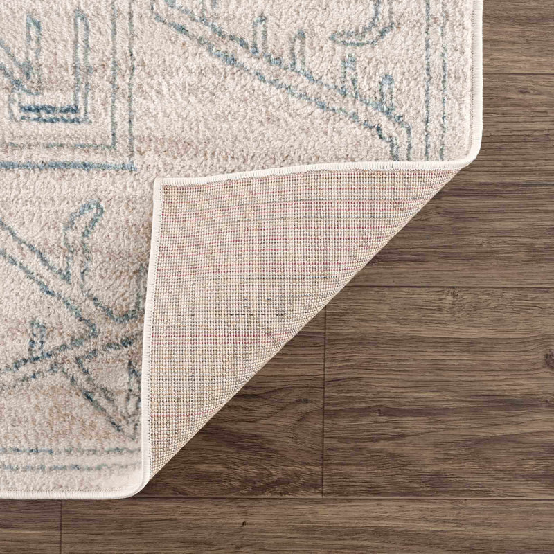 Divya Cream & Silver Blue Area Rug - Clearance by Boutique Rugs