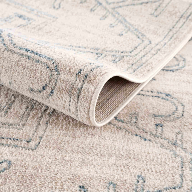 Divya Cream & Silver Blue Area Rug - Clearance by Boutique Rugs