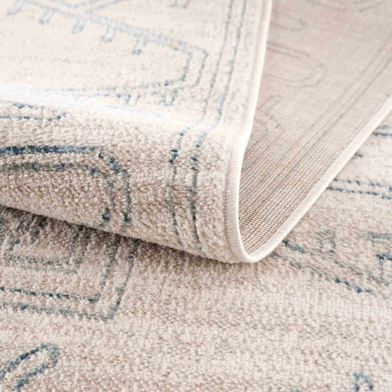 Divya Cream & Silver Blue Area Rug - Clearance by Boutique Rugs