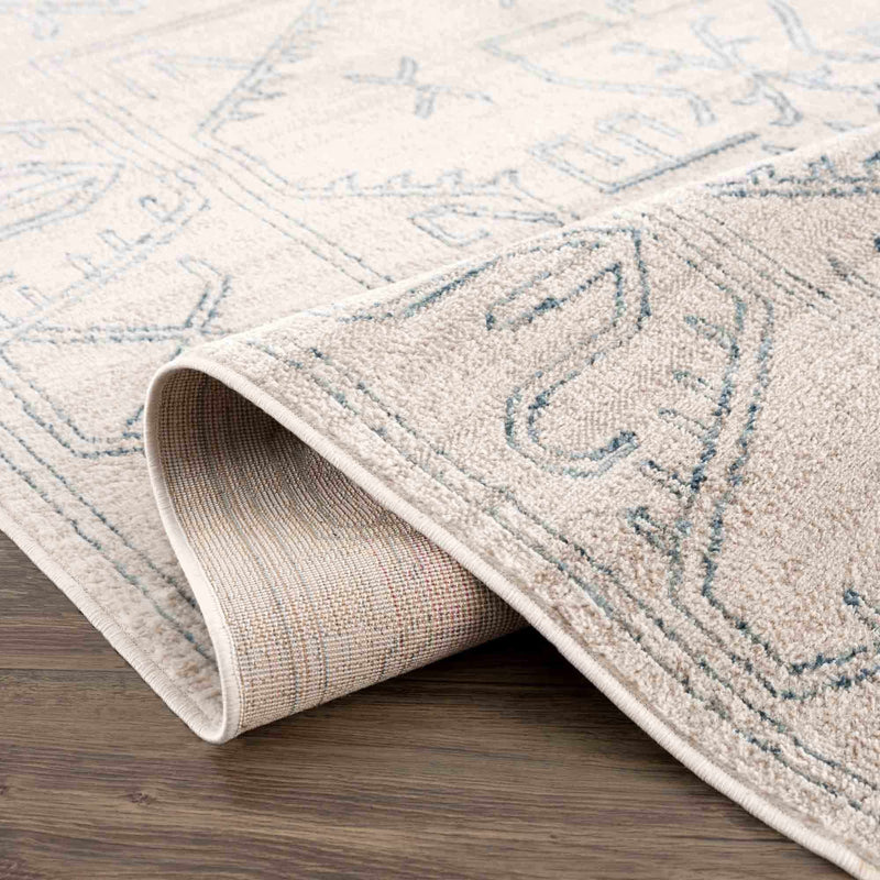 Divya Cream & Silver Blue Area Rug - Clearance by Boutique Rugs