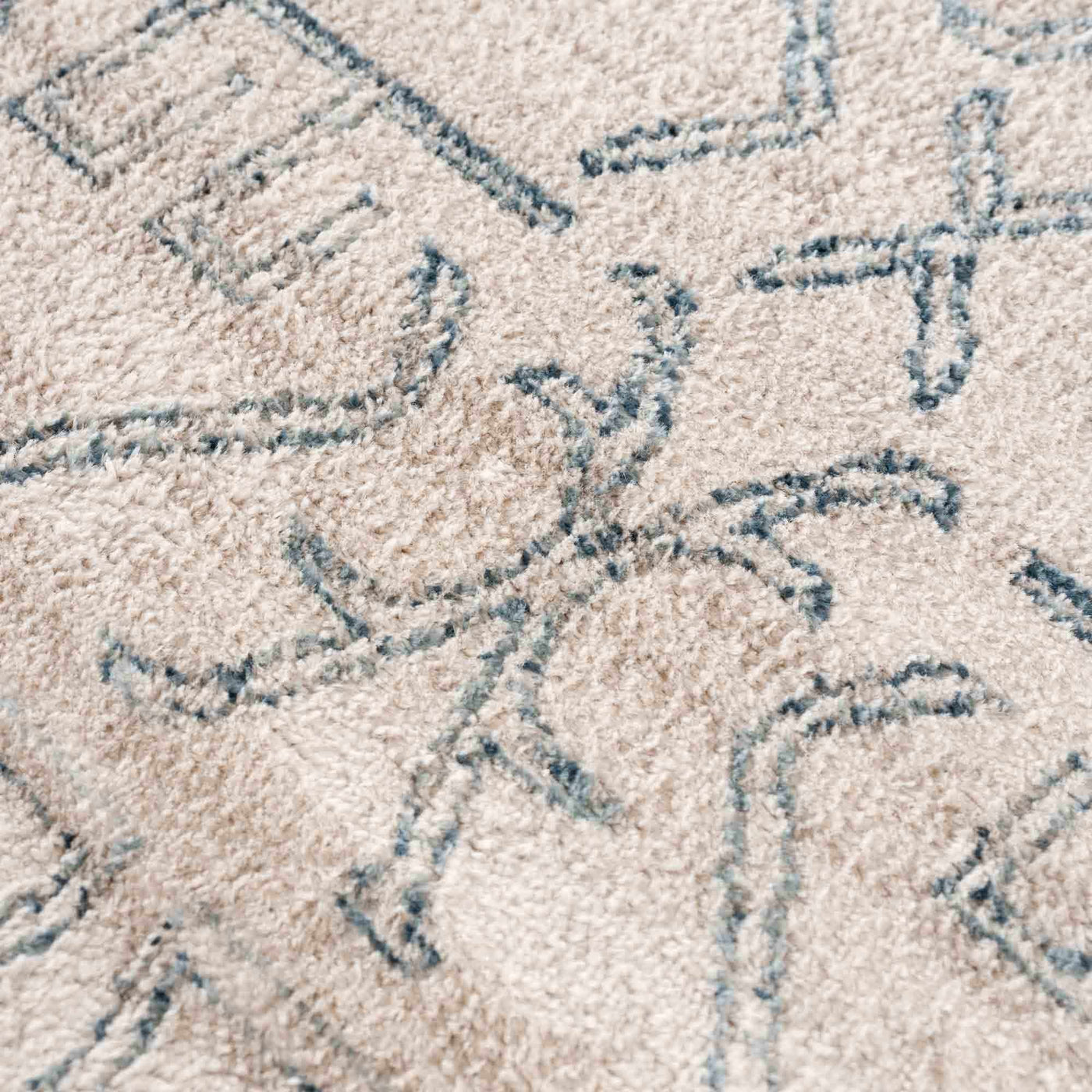 Divya Cream & Silver Blue Area Rug - Clearance by Boutique Rugs