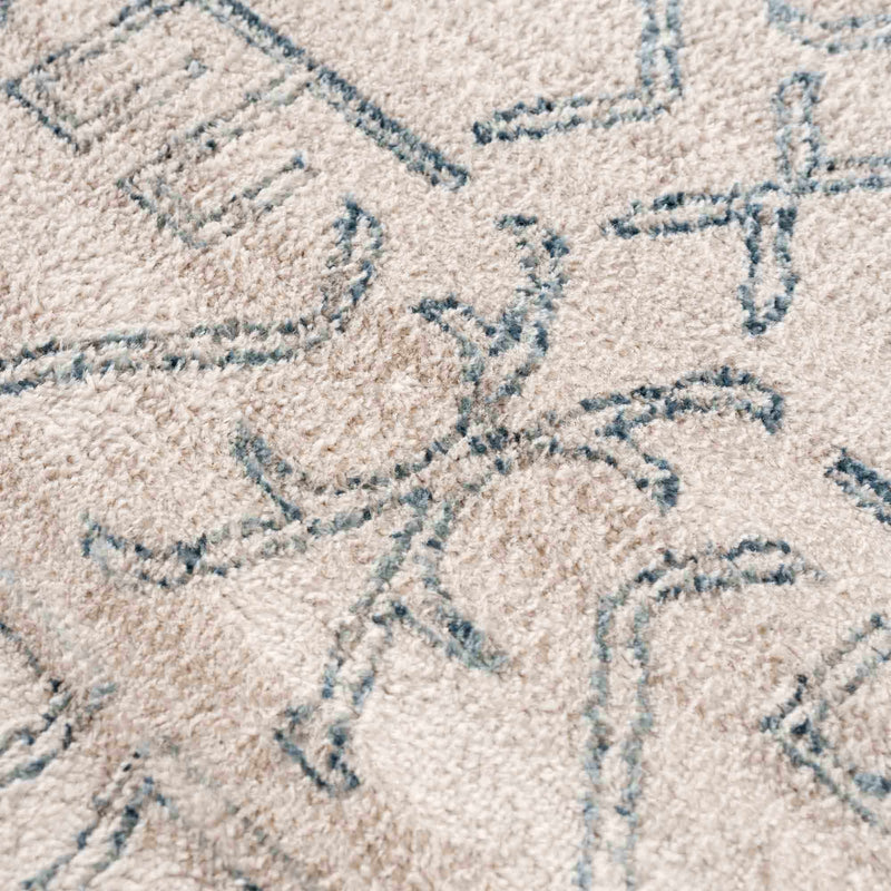Divya Cream & Silver Blue Area Rug - Clearance by Boutique Rugs