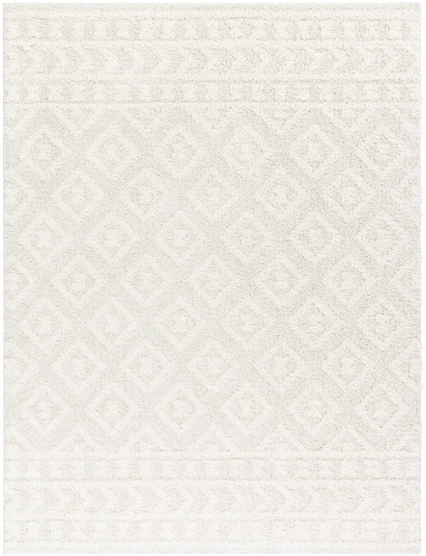 Eivin Cream Diamonds Plush Rug by Boutique Rugs