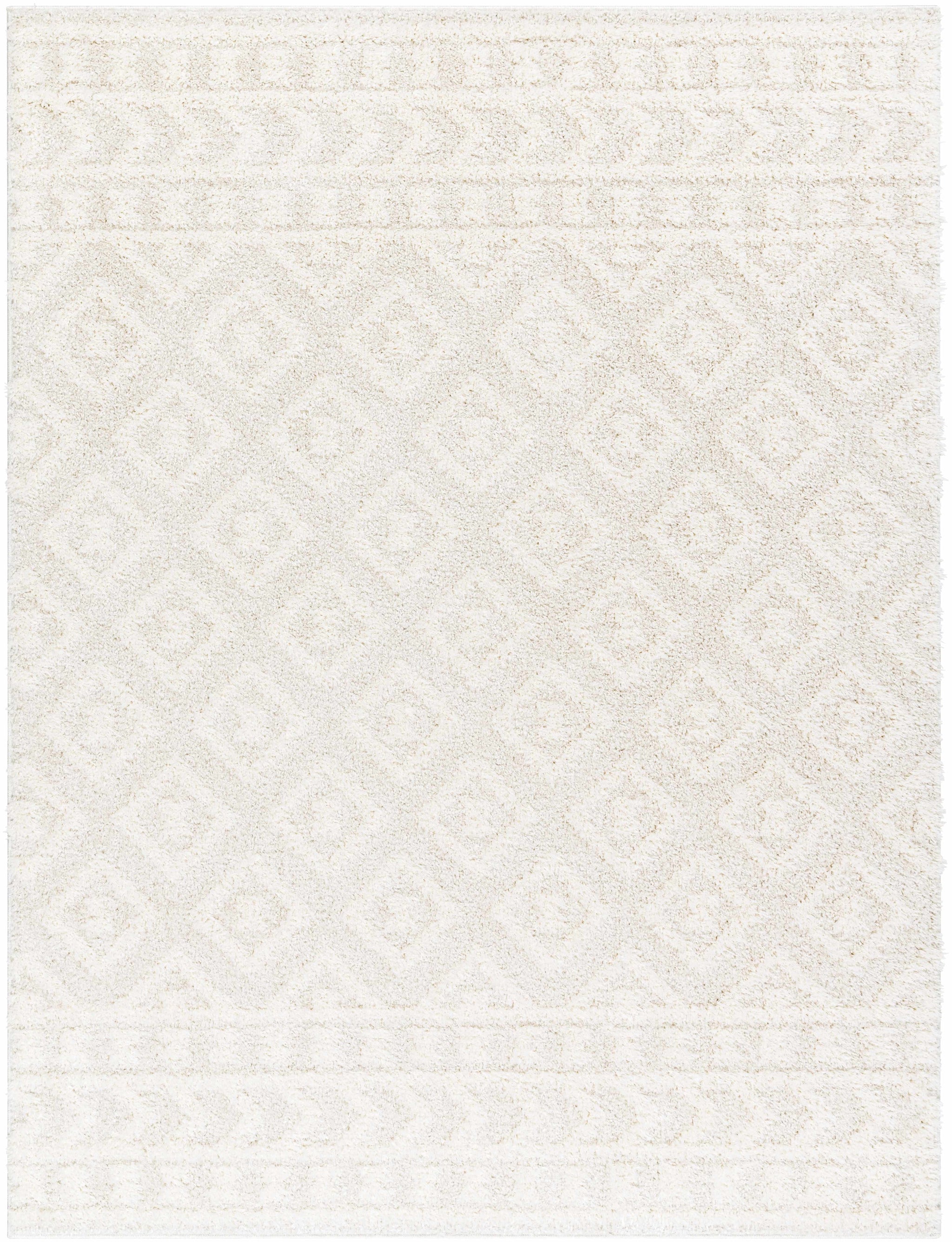 Eivin Cream Diamonds Plush Rug by Boutique Rugs