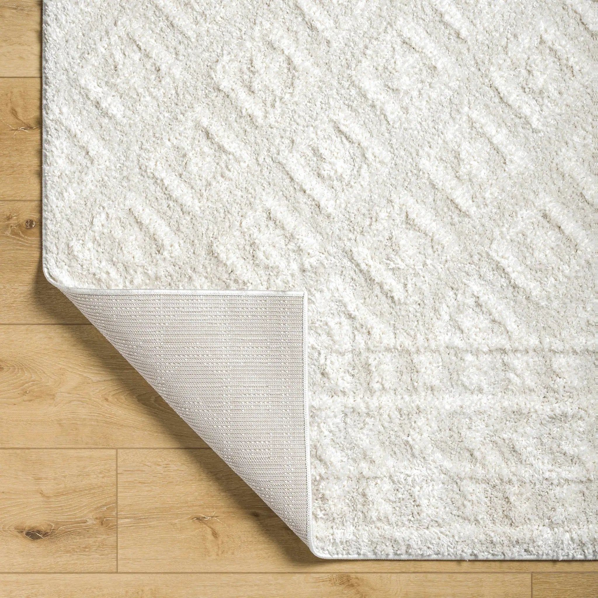 Eivin Cream Diamonds Plush Rug by Boutique Rugs