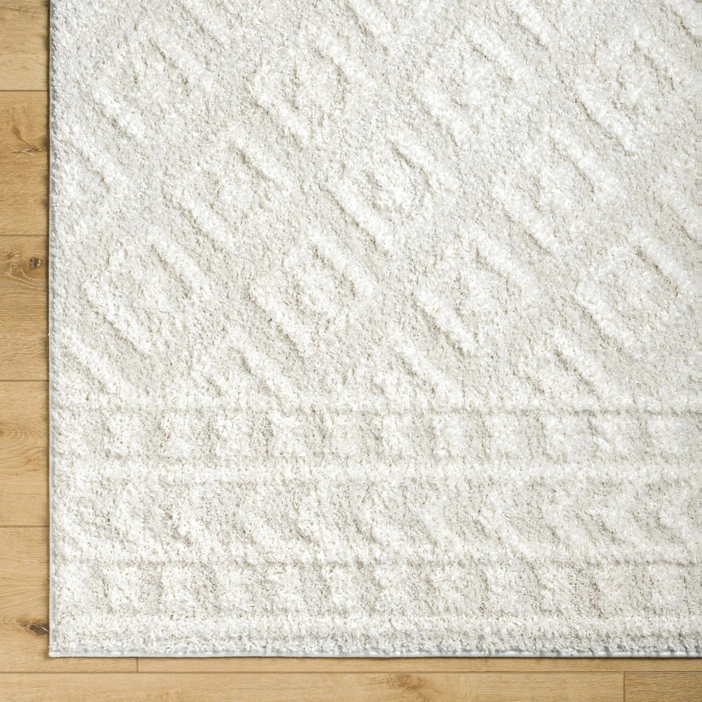 Eivin Cream Diamonds Plush Rug by Boutique Rugs