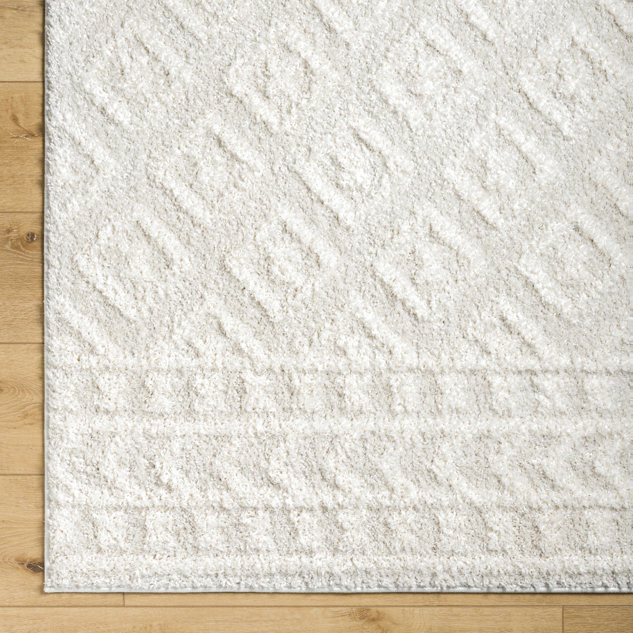 Eivin Cream Diamonds Plush Rug by Boutique Rugs