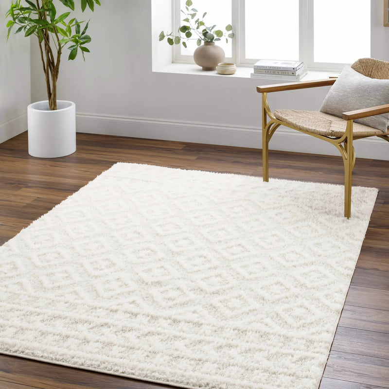 Eivin Cream Diamonds Plush Rug by Boutique Rugs