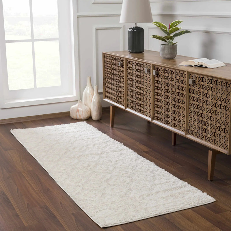 Eivin Cream Diamonds Plush Rug by Boutique Rugs