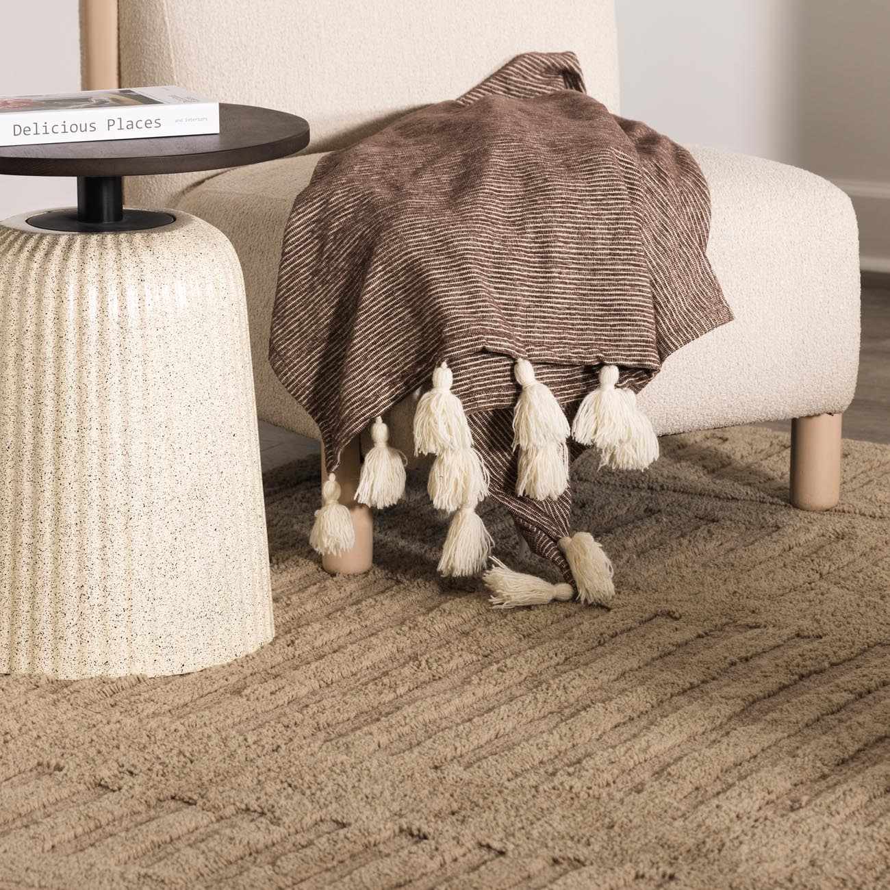 Washable Handmade Wool Rug - Brown - Clearance by Boutique Rugs