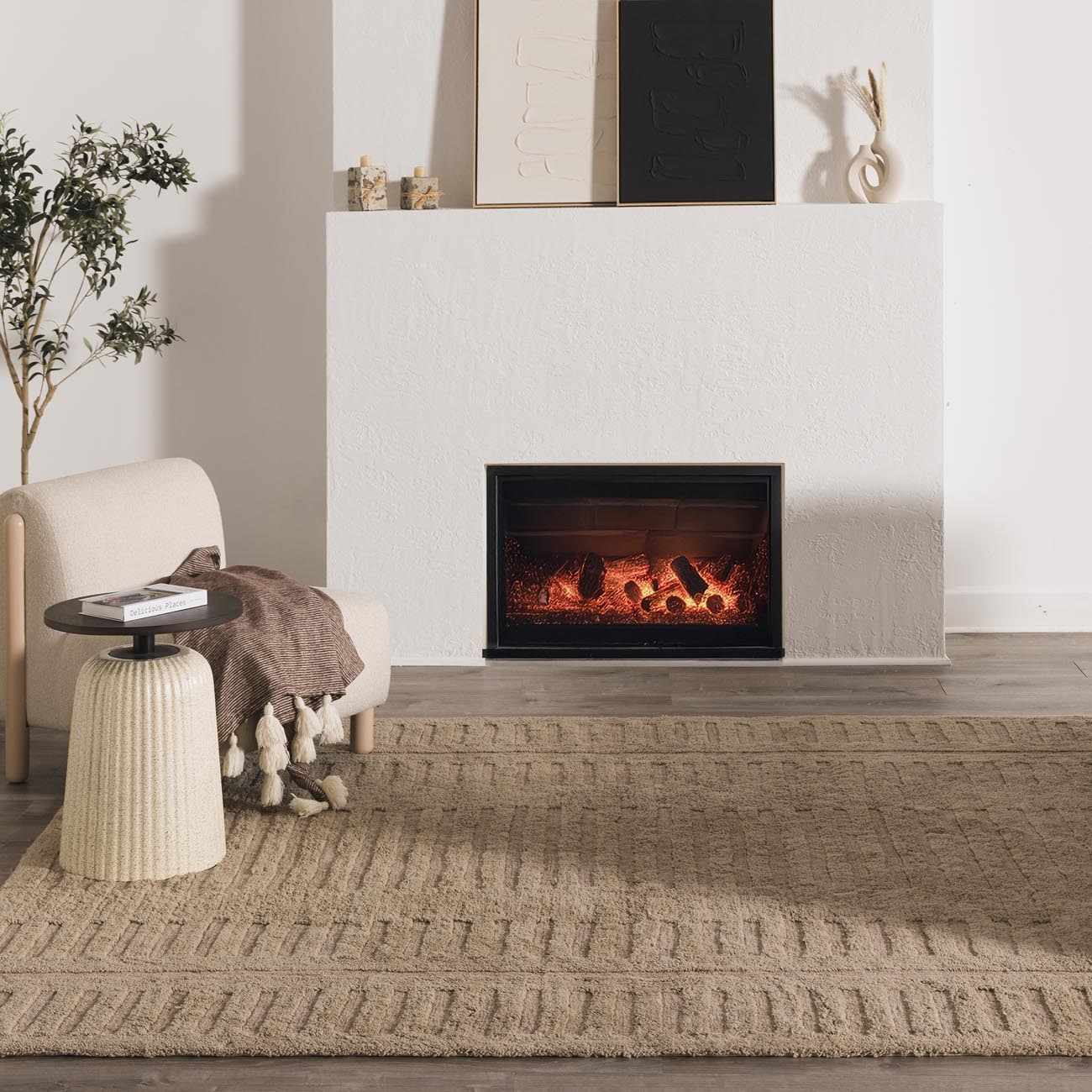 Washable Handmade Wool Rug - Brown - Clearance by Boutique Rugs