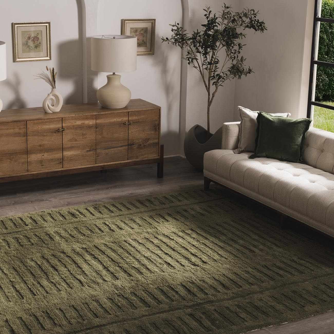 Washable Wool Rug - Green - Clearance by Boutique Rugs