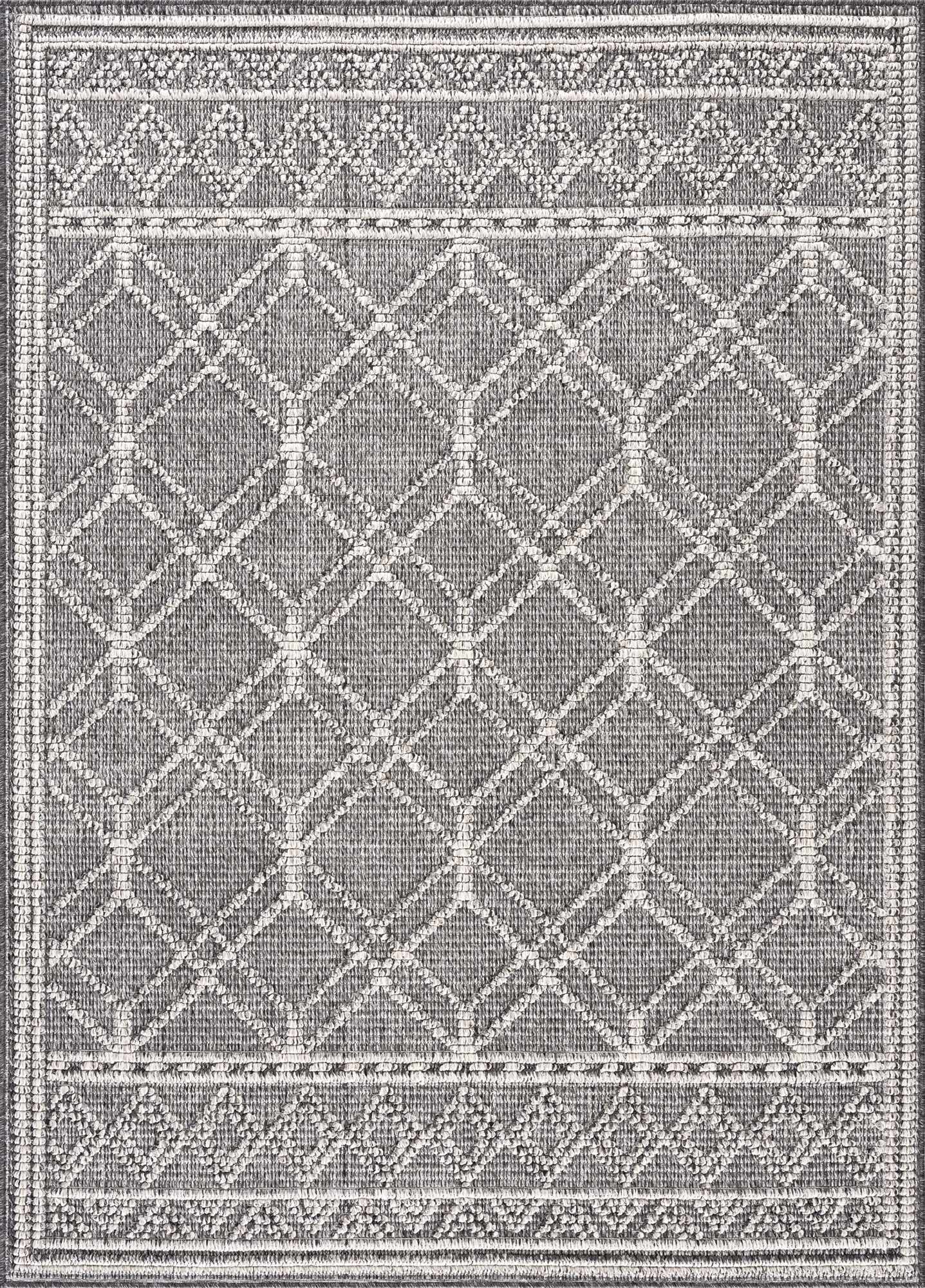 Diah Black & Bone Outdoor Area Rug - Clearance by Boutique Rugs