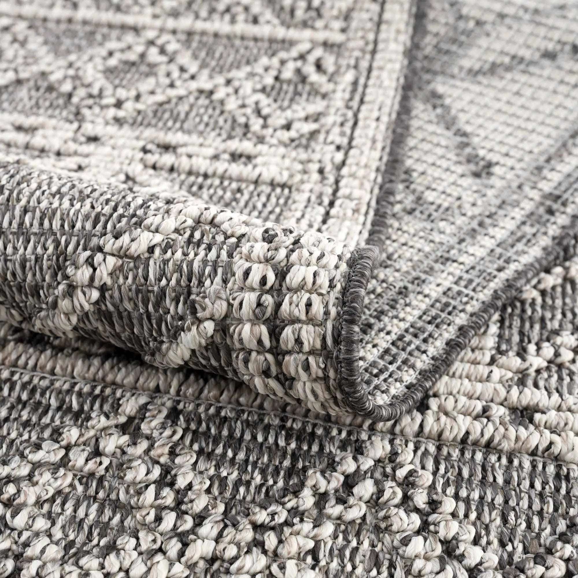 Diah Black & Bone Outdoor Area Rug - Clearance by Boutique Rugs
