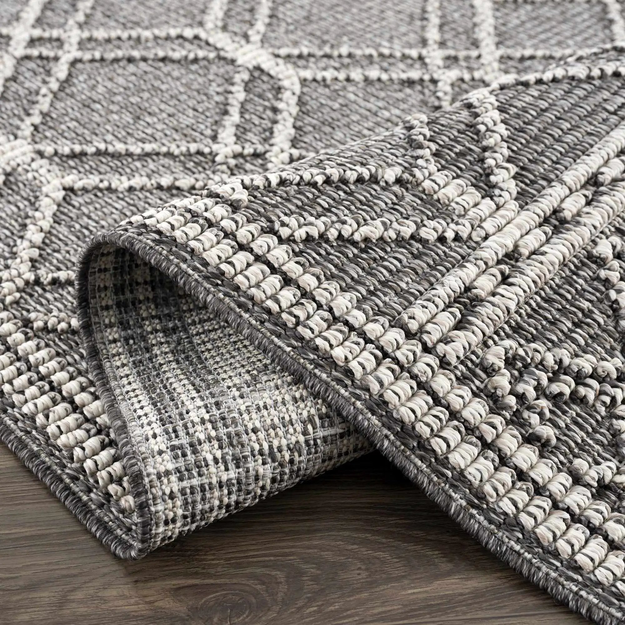 Diah Black & Bone Outdoor Area Rug - Clearance by Boutique Rugs