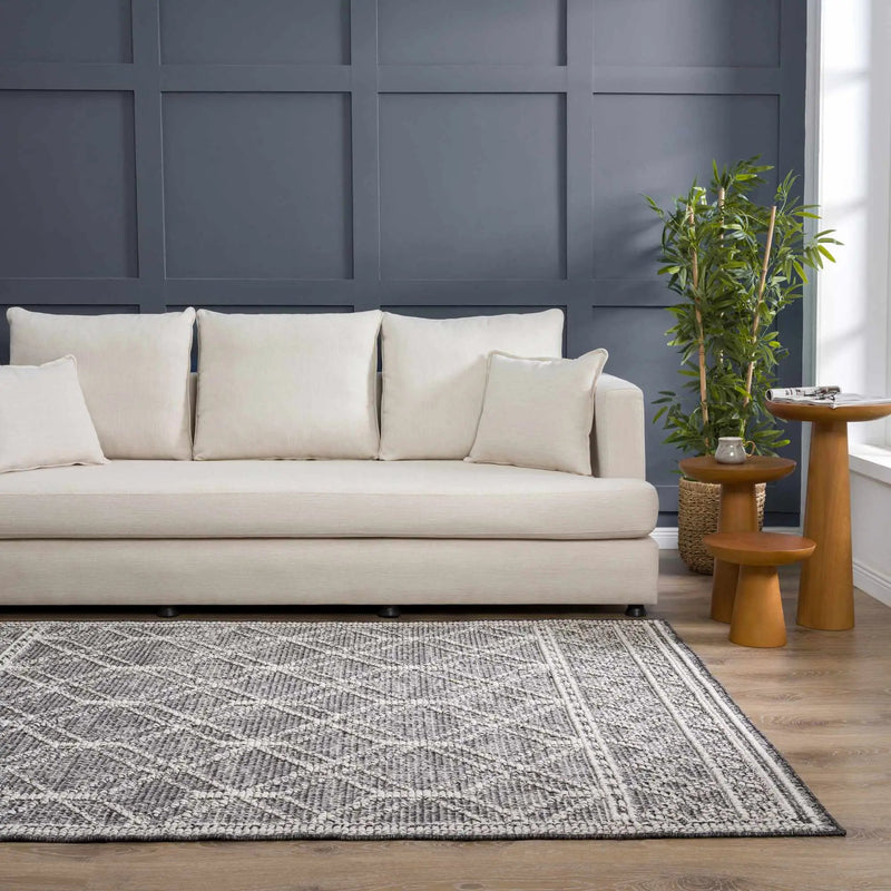 Diah Black & Bone Outdoor Area Rug - Clearance by Boutique Rugs