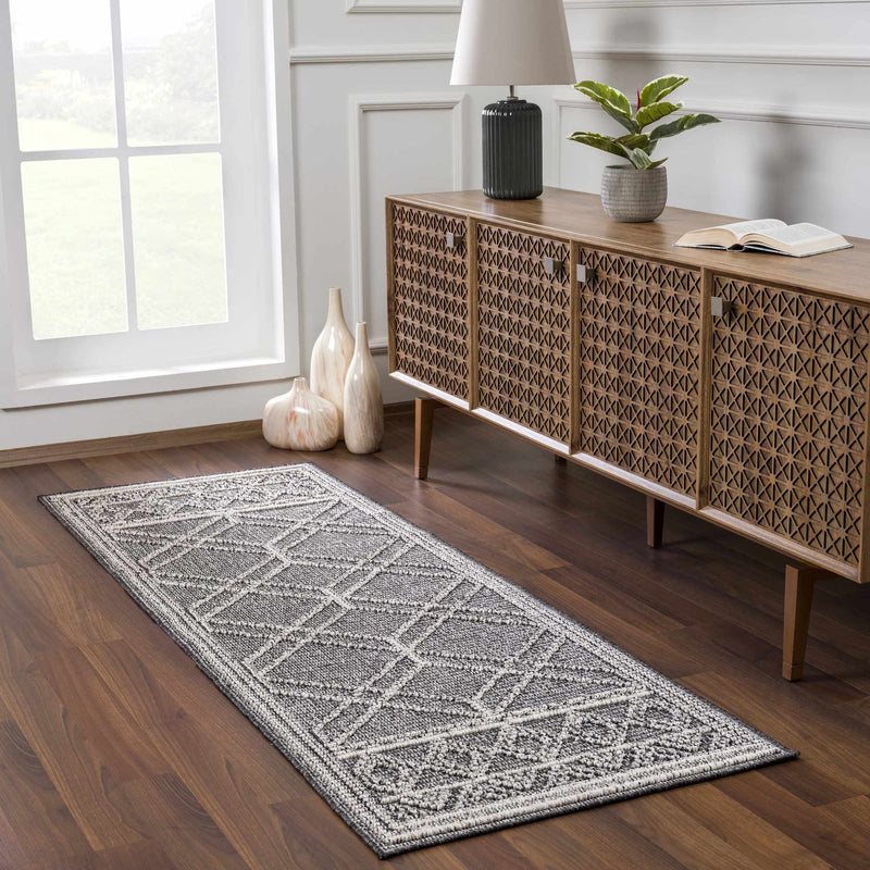 Diah Black & Bone Outdoor Area Rug - Clearance by Boutique Rugs