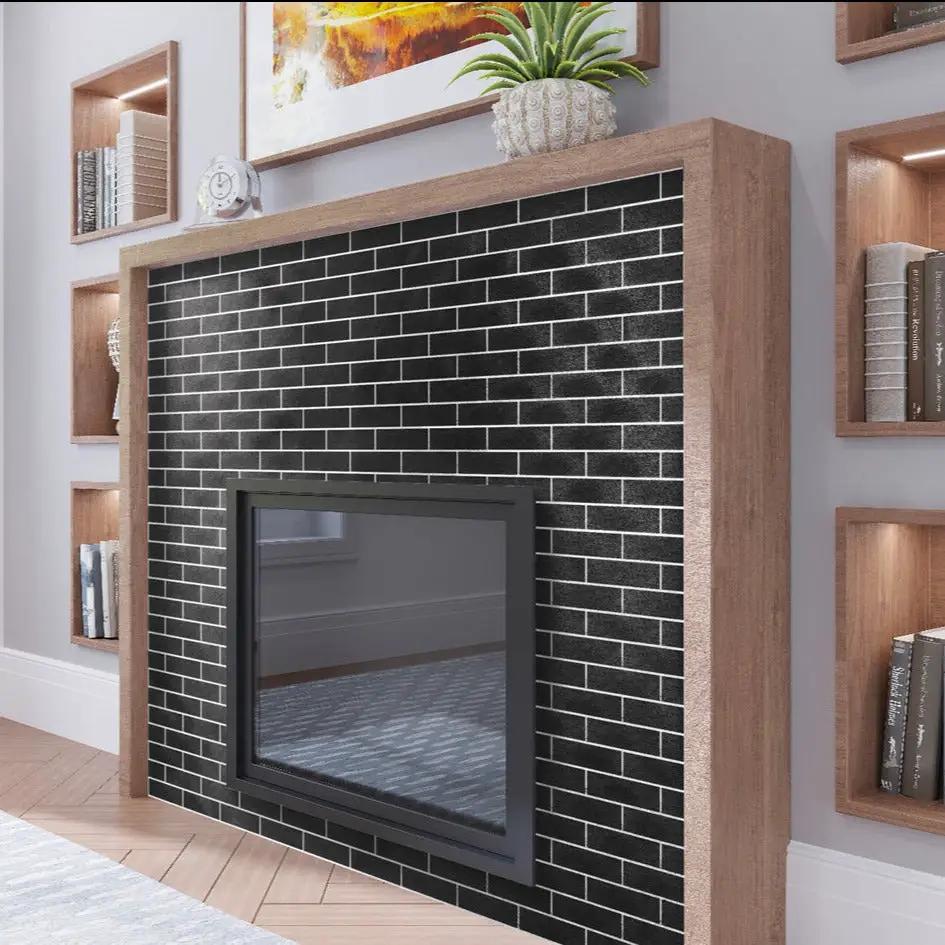 Dark Shimmer Gray 2x8 Polished Subway Glass Tile (27 pack, 3 sq ft/case) by Apollo Tile