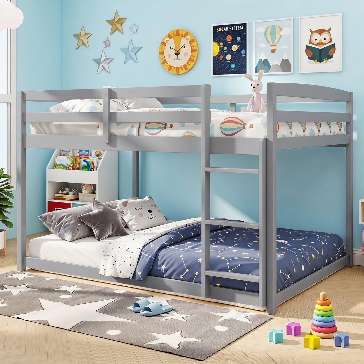 Full Over Full Bunk Bed with Ladder and Safety Guardrails, photo 9 of 10