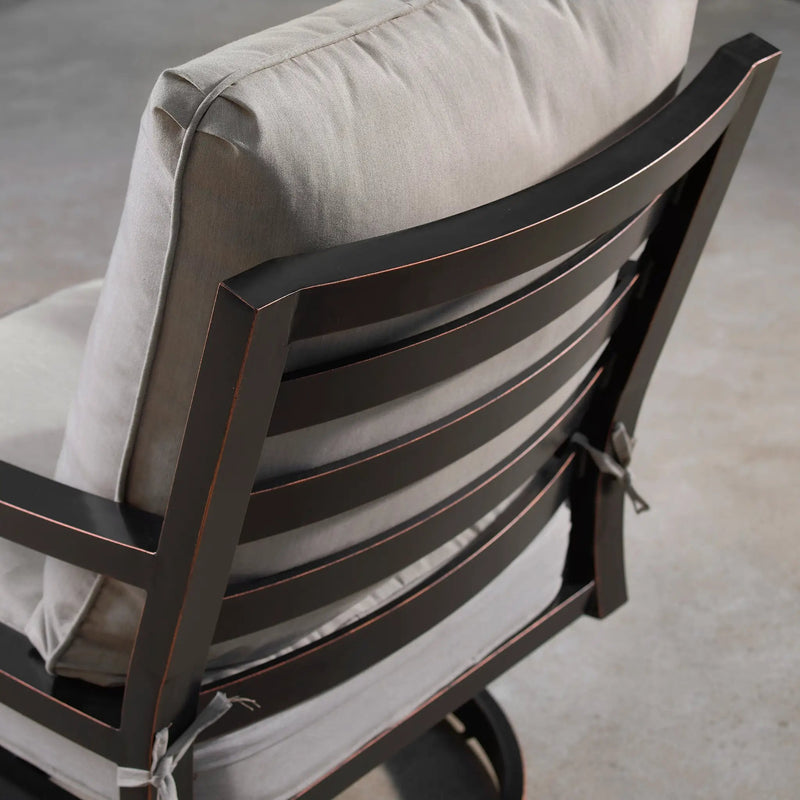 Aluminum Modern Deep Seating Swivel Rocking Club Chairs Grey Cushions by Sharicks