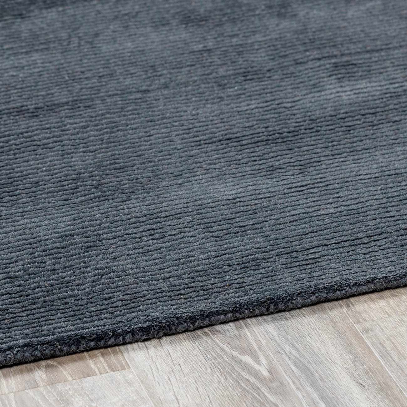 Brockton Solid Night Blue Wool Rug by Boutique Rugs