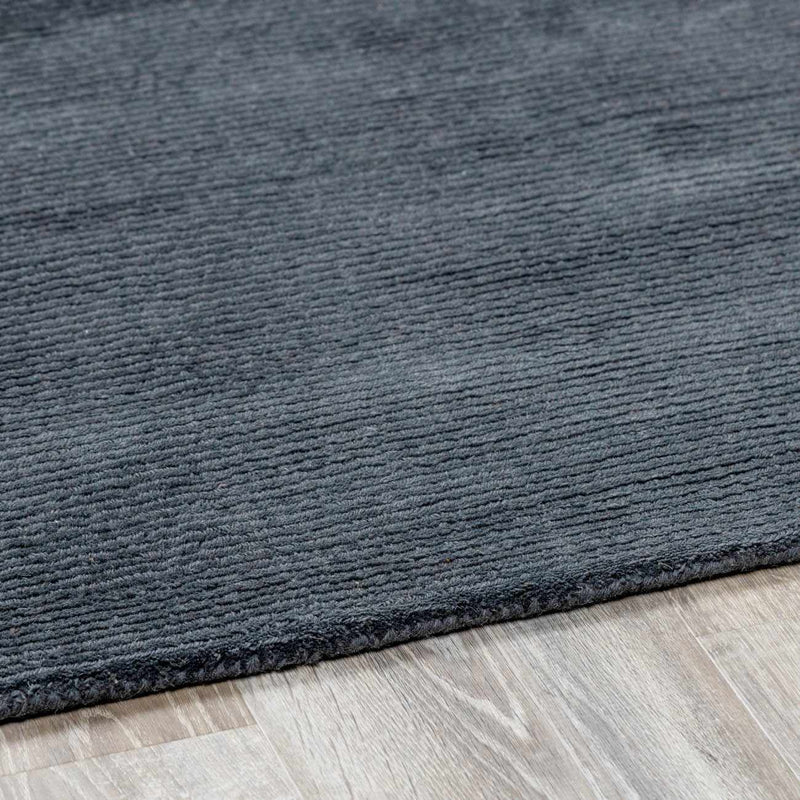 Brockton Solid Night Blue Wool Rug by Boutique Rugs