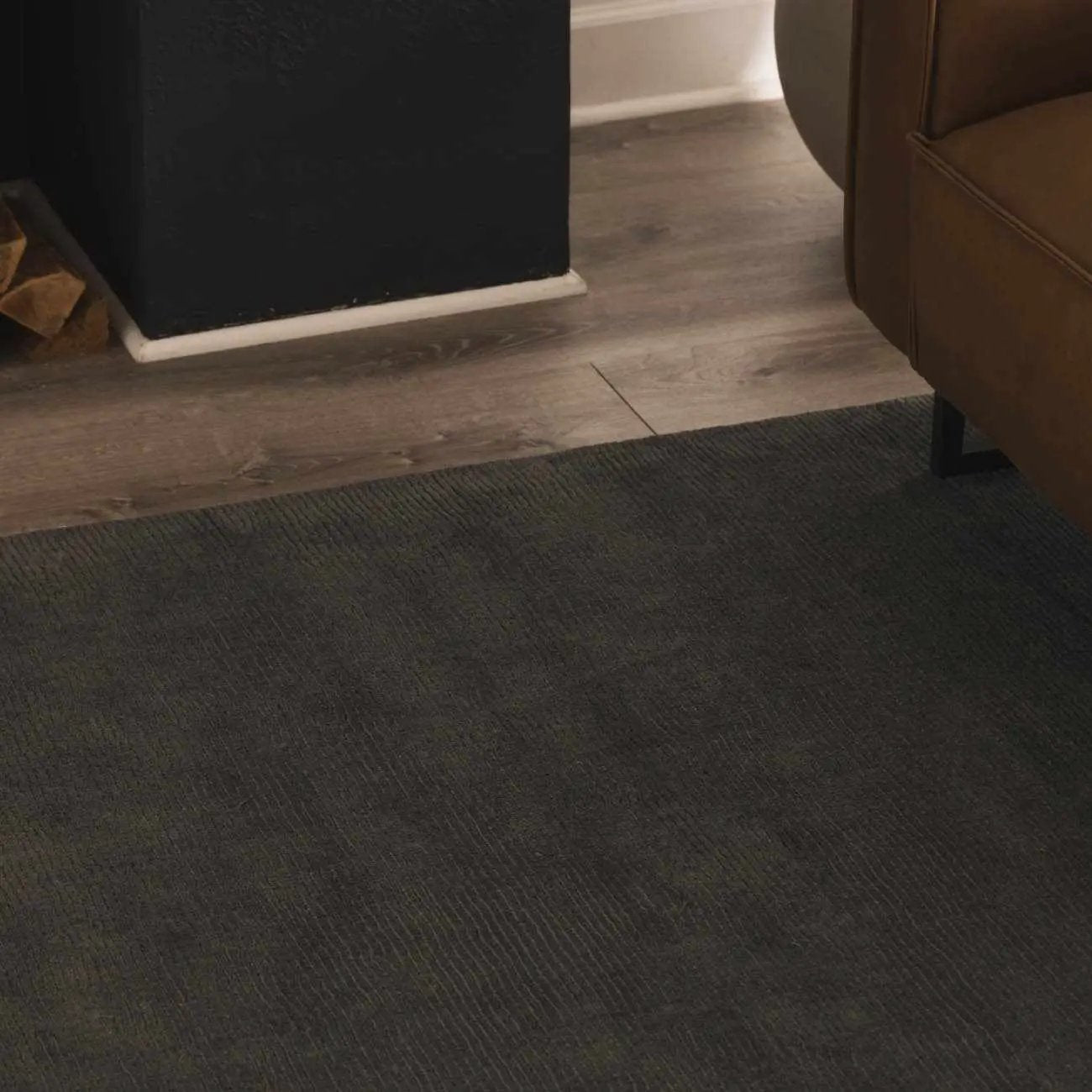 Brockton Solid Night Blue Wool Rug by Boutique Rugs